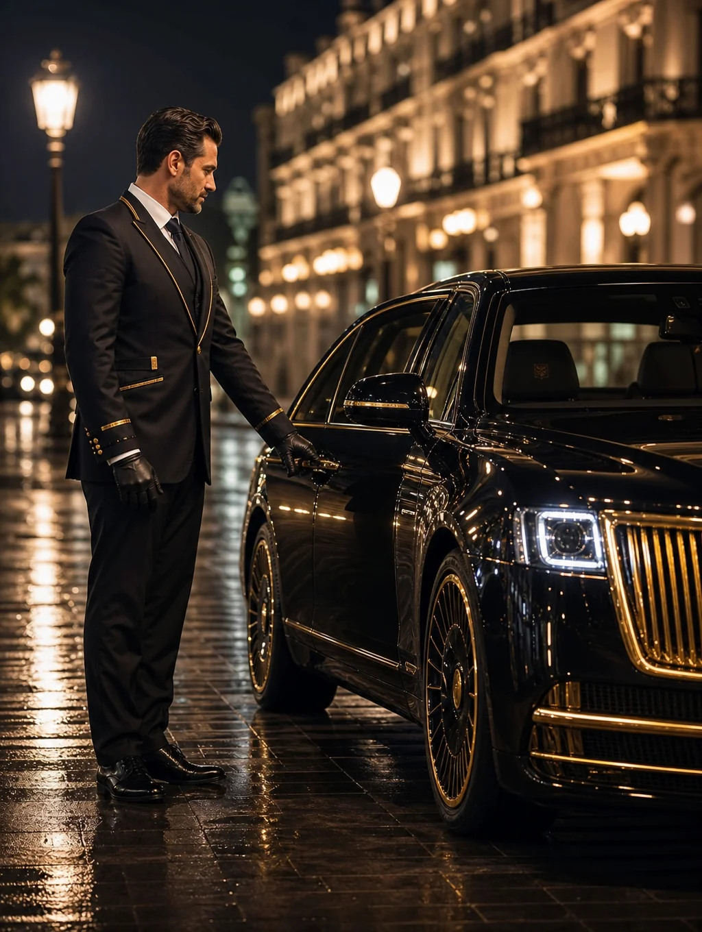Professional chauffeur providing meet and greet service